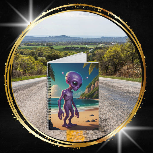 Alien at the Beach Spiral Notebook - An Extraterrestrial Journal for Your Earthly Adventures