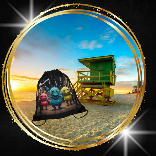 Alien Vibes" Drawstring Bag - Perfect for Sci-Fi Fans & Kids!