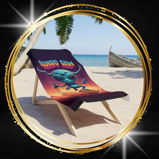 Alien Football Player Beach Towel – Aggressive Athletic Drip