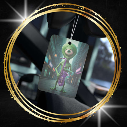 Alien Sax Player Car Freshener - Jazz Vibe & Night City Scent