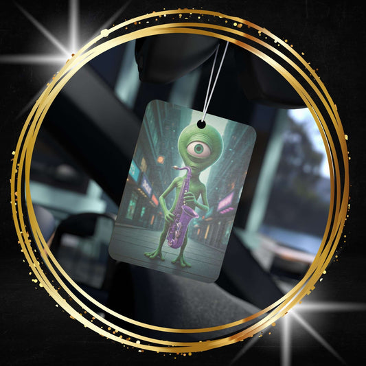 Alien Sax Player Car Freshener - Jazz Vibe & Night City Scent
