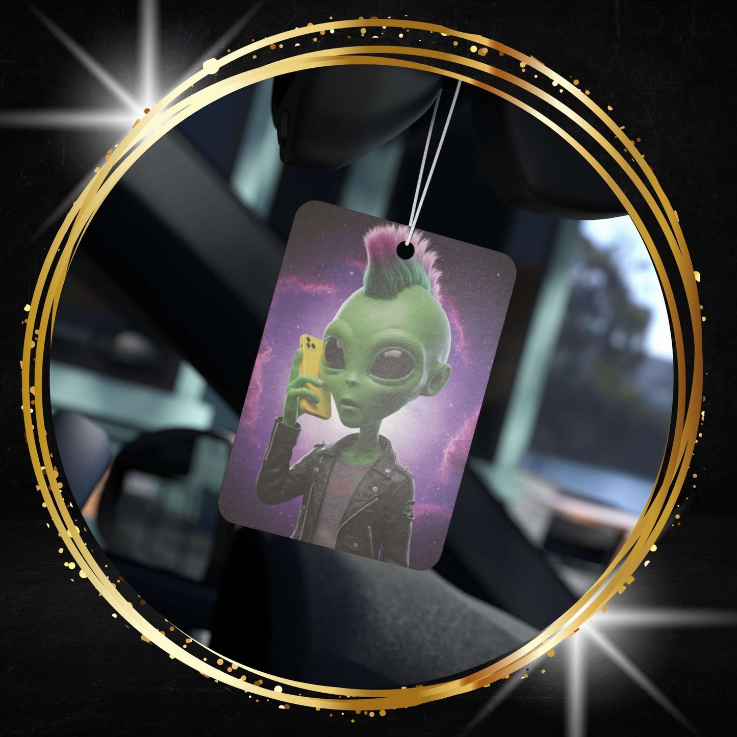 Alien Punk Rock Car Freshener - Galaxy Vibe & Mobile Phone Style