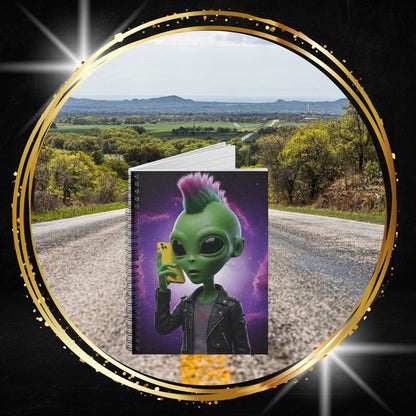 Alien Punk at Mobile Spiral Notebook - A Rebel Journal for Your Edgy Ideas