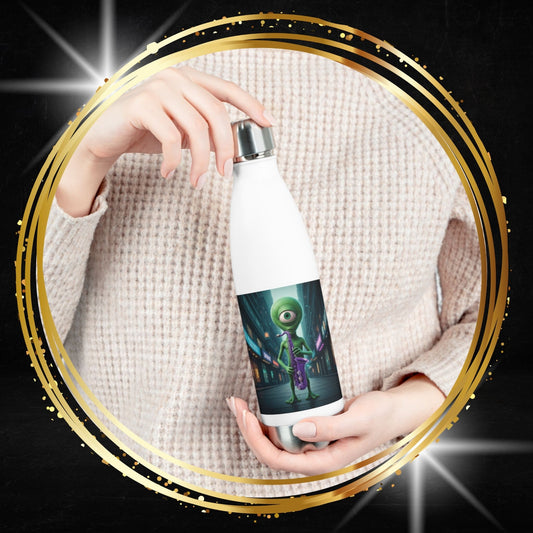 Alien Sax Player Insulated Water Bottle: The Jazz Sound of Your Day!