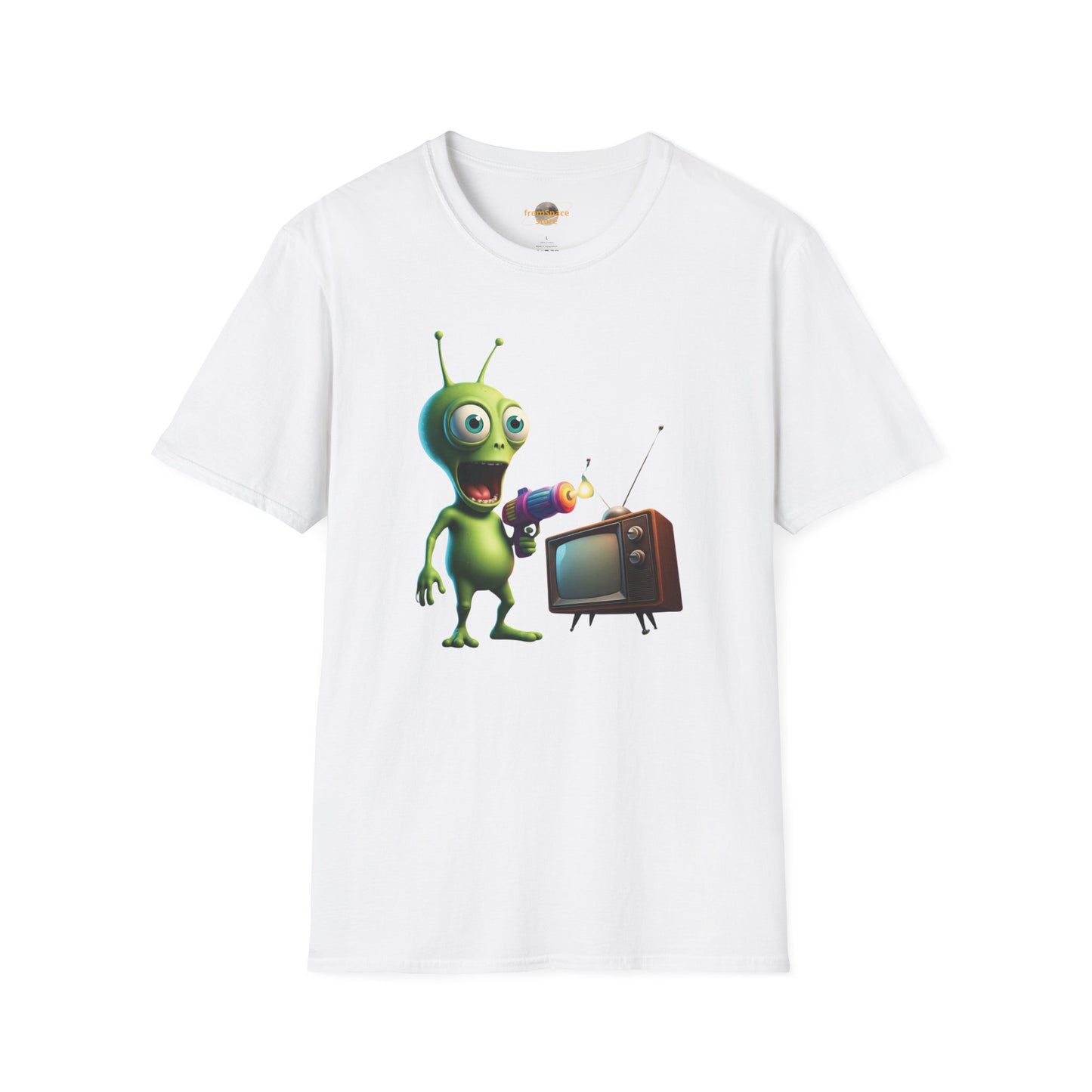Alien TV Zapping T-Shirt: Retro Sci-Fi Tee