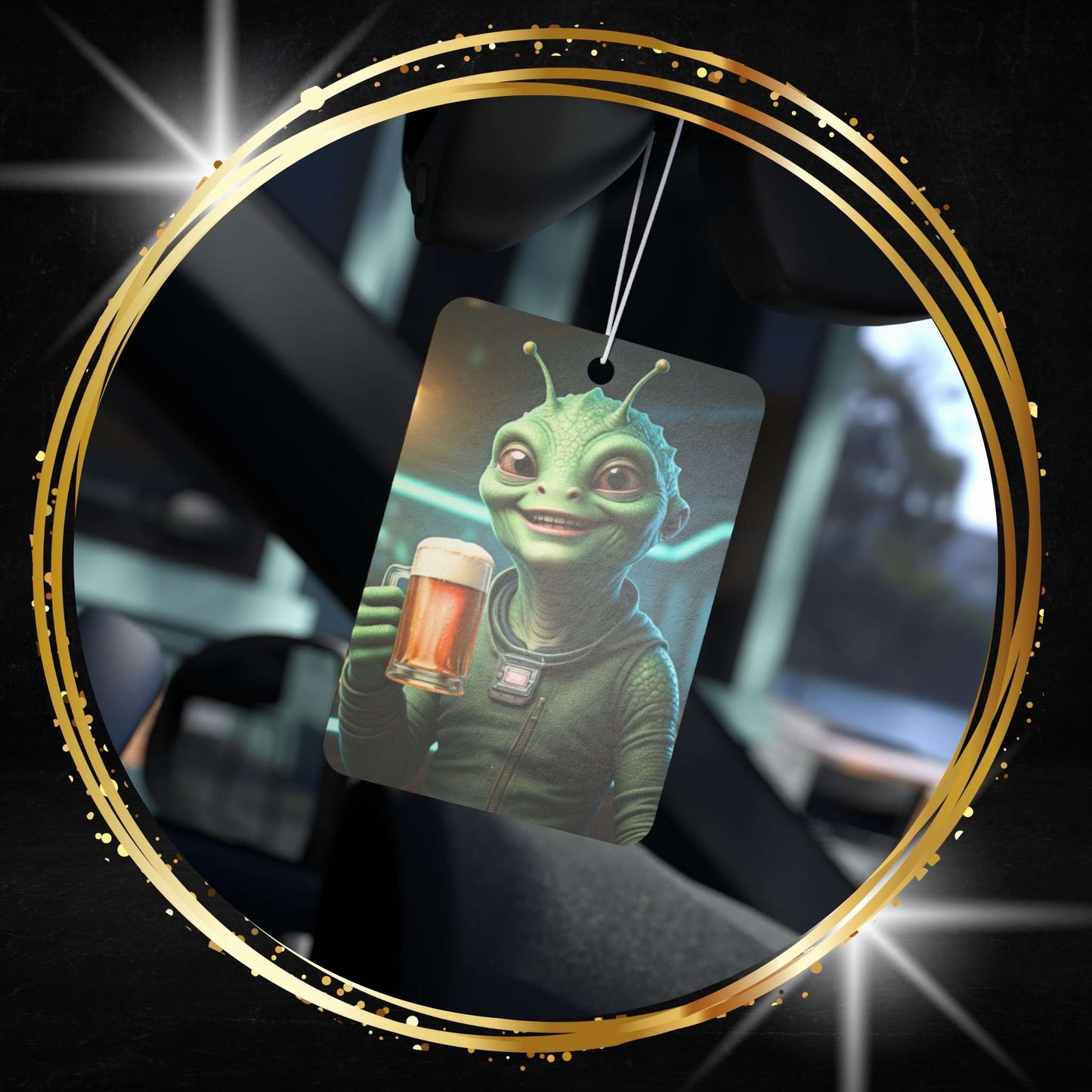 Alien Happy Hour Car Freshener - Craft Beer Vibe & Long-Lasting Scent