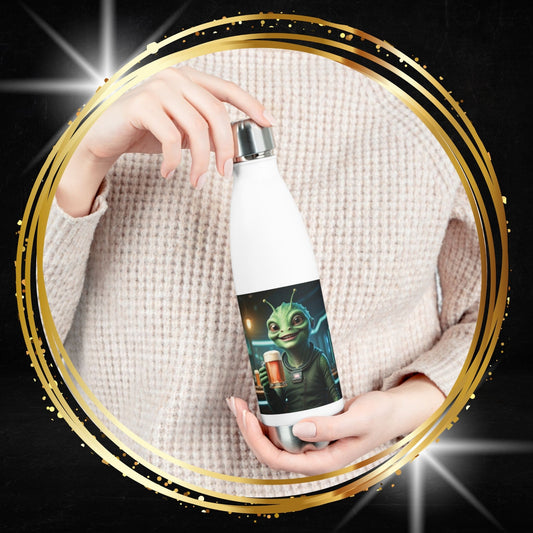 Alien TV with Beer Insulated Water Bottle: The Perfect Accessory for Your Social Nights!