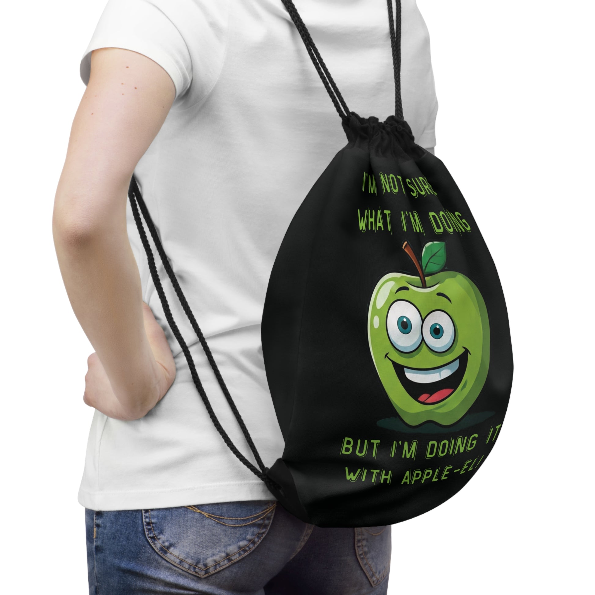 Athletic Apple Drawstring Bag: Your Fun & Eco-Friendly Gym Companion Backpack