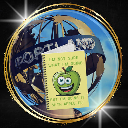 Green Apple Spiral Notebook: "With Apple-el!" - Funny Journal