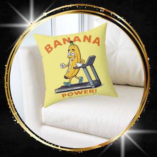 The Infinite Loop: Banana Power Treadmill Throw Pillow