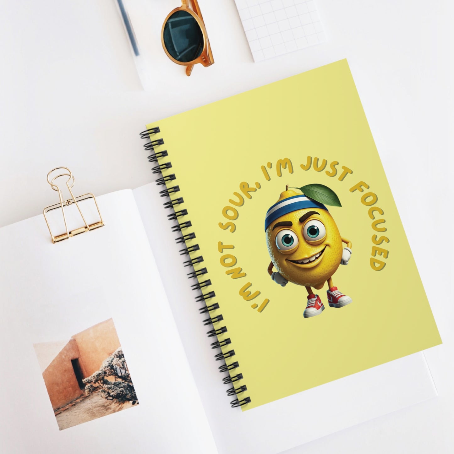 Unique and original Athletic lemon design spiral Notebook with funny text