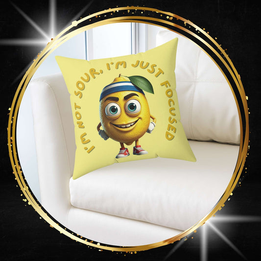 The Sour Truth: "I'm Just Focused" Lemon Throw Pillow