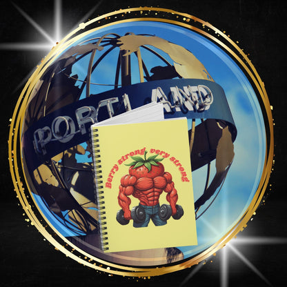 "Berry Strong" Strawberry Spiral Notebook - Bodybuilding Journal
