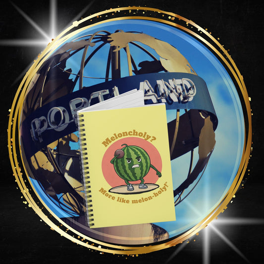 Watermelon Spiral Notebook: "Meloncholy? More like Melon-holy!"