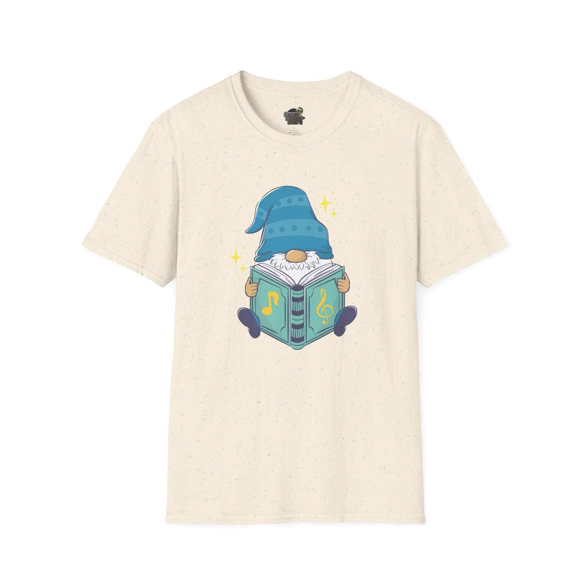 Light Blue mystical Gnome with a music book Unisex T-Shirt