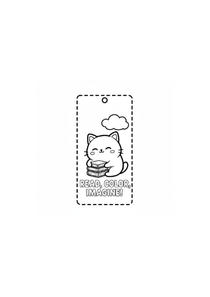 Cartoon cat with a cloud and text bubble 