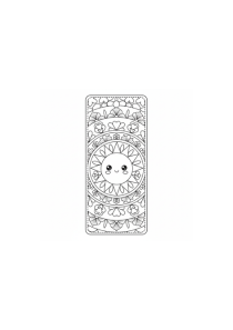 Black and white illustration of a tarot card with intricate design