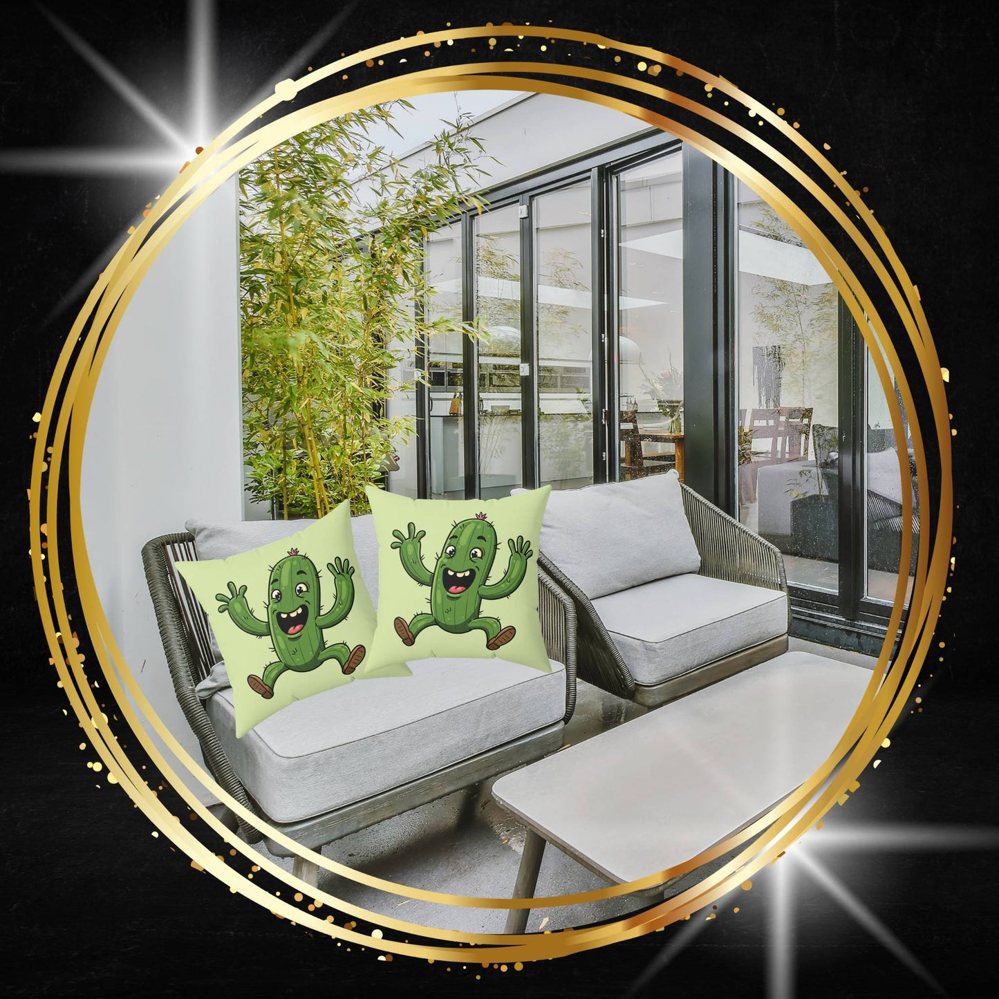 Jumping Cactus throw pillow