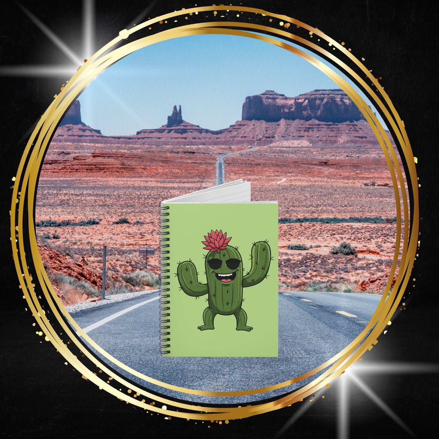 Cool Cactus Sunglasses Spiral Notebook | Unique Gift for Students