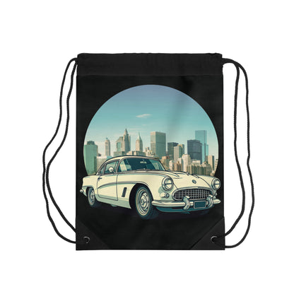 Chevrolet Corvette Drawstring Bag: Iconic Vintage Sports Car Style for Your Daily Adventures