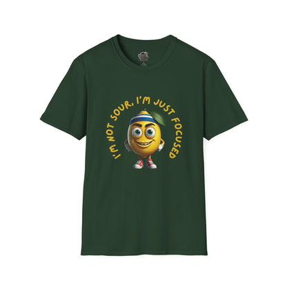 Focused Lemon t-shirt: Funny Running Fruit Tee Forest Green