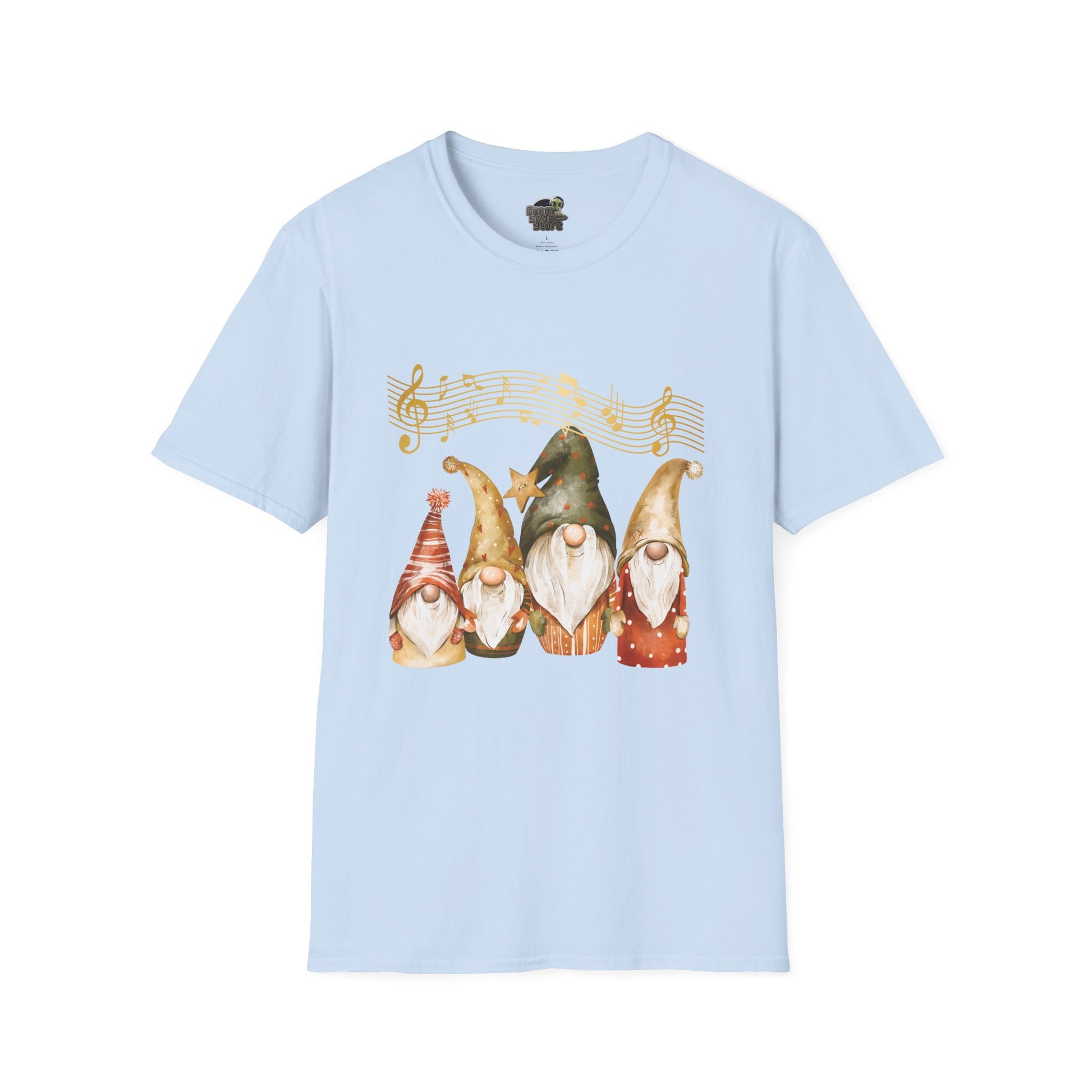 Four Gnomes Unisex T-Shirt: A Symphony of Whimsy & Wonder Light Blue
