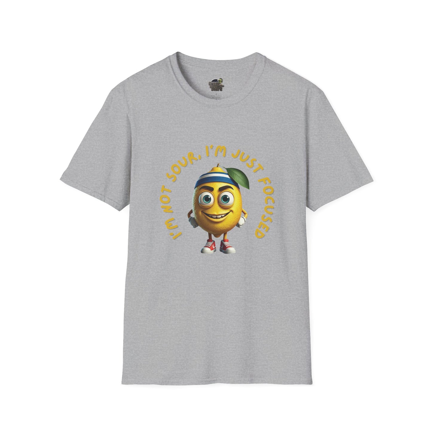 Focused Lemon t-shirt: Funny Running Fruit Tee Sport Grey
