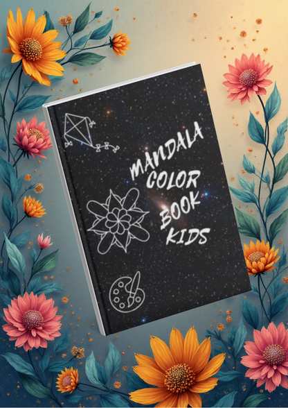 Color book with mandala design for 5-8 years old kids, album 02