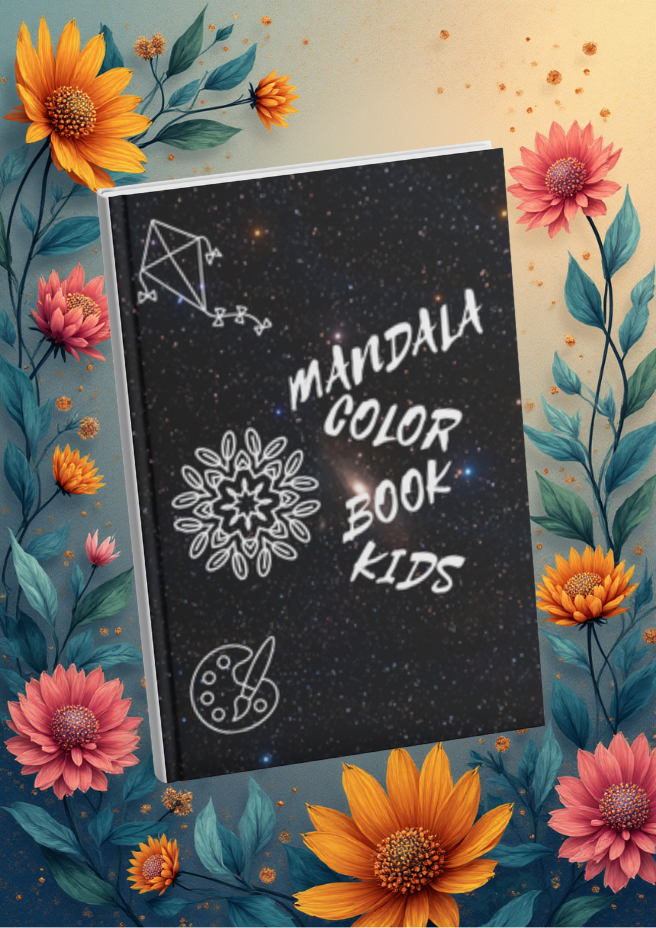 Color book with mandala design for 5-8 years old kids, album 01