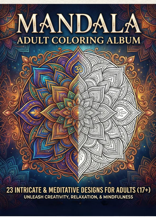 Sacred Geometry: 23 Intricate Mandalas – Digital Coloring Sanctuary for Adults (17+)