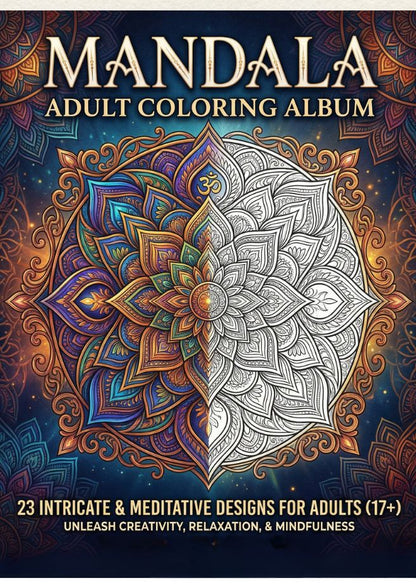 Sacred Geometry: 23 Intricate Mandalas – Digital Coloring Sanctuary for Adults (17+)