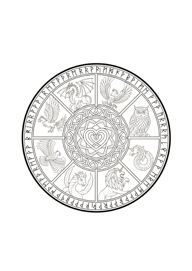 Dragon Mandala for young 13-16 years