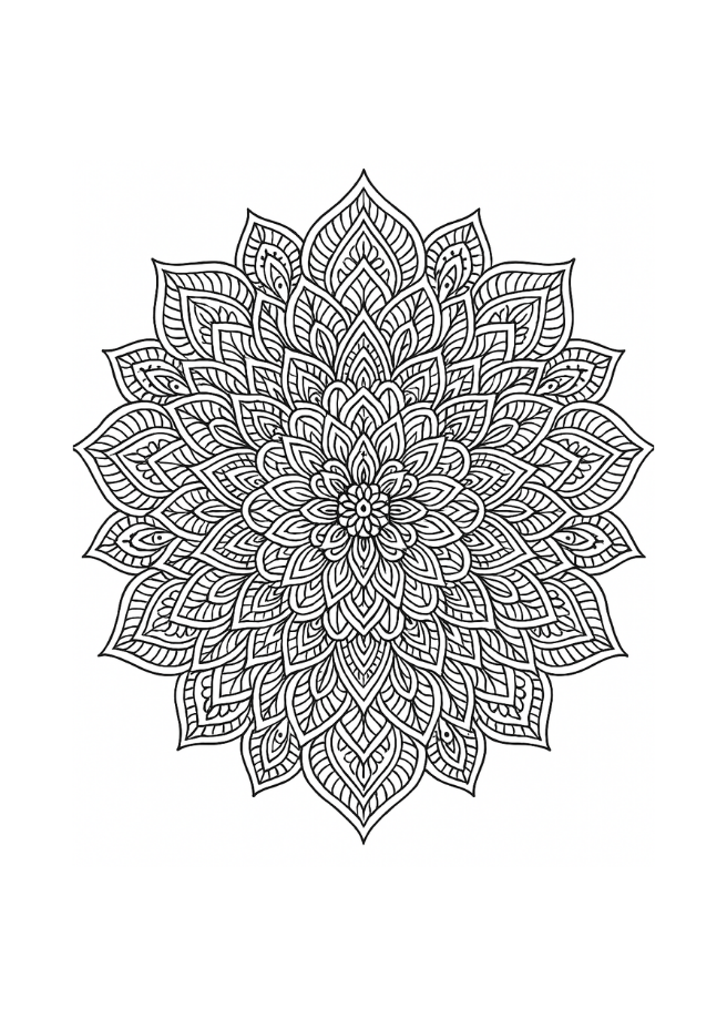 Geometric Mandala flower for young 13-16 years