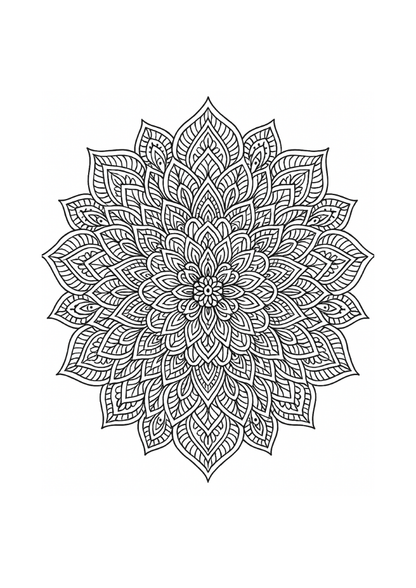Geometric Mandala flower for young 13-16 years