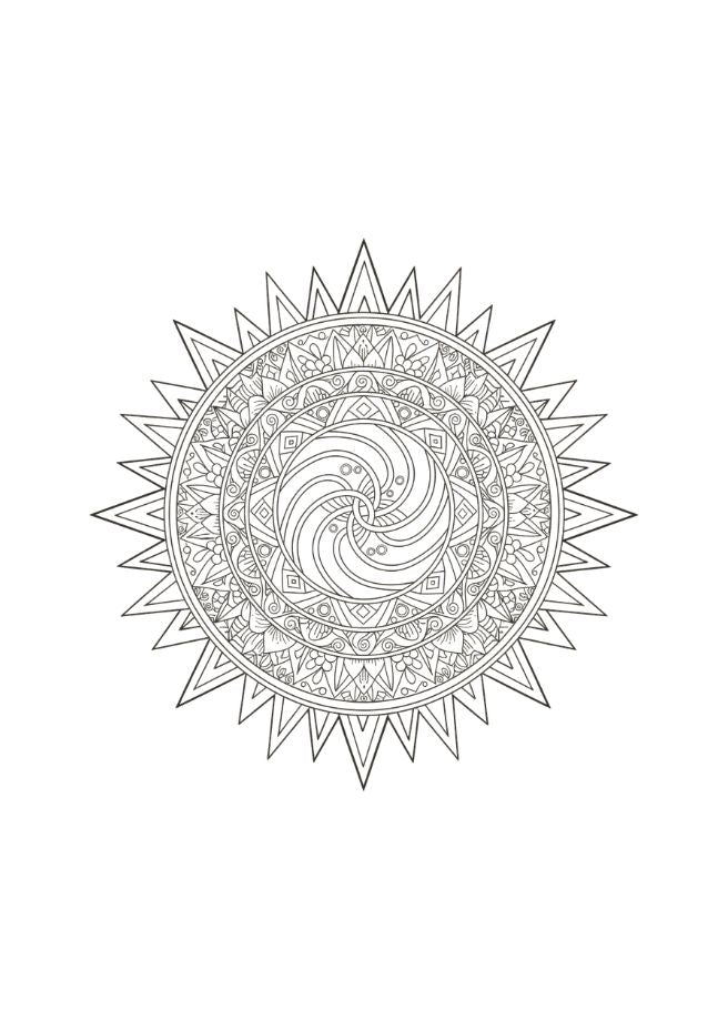 Sacred Geometry: 23 Intricate Mandalas – Digital Coloring Sanctuary for Adults (17+)