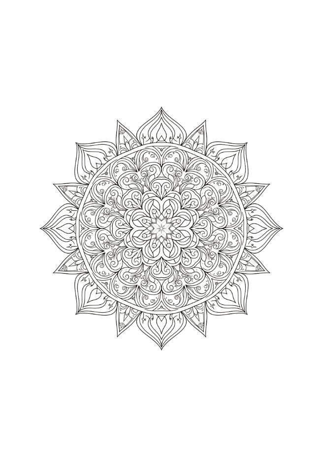 Sacred Geometry: 23 Intricate Mandalas – Digital Coloring Sanctuary for Adults (17+)