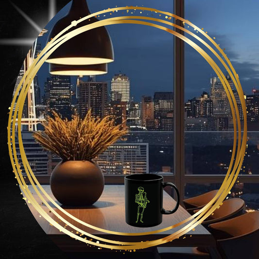 Skeleton Saxophonist Fluo Mug | Rock/Jazz Musician Gift