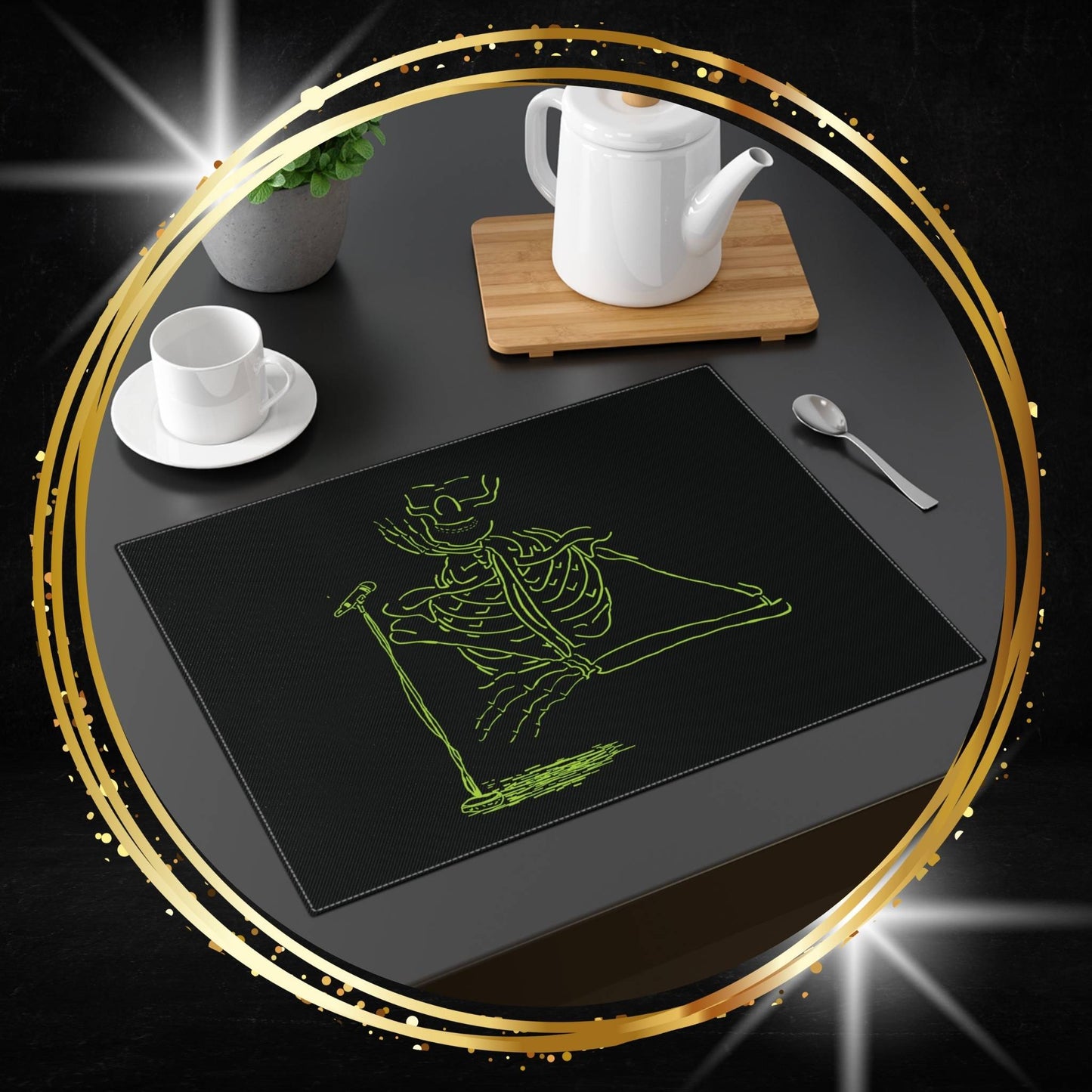 The Afterlife Interview Fluo Skeleton Placemat