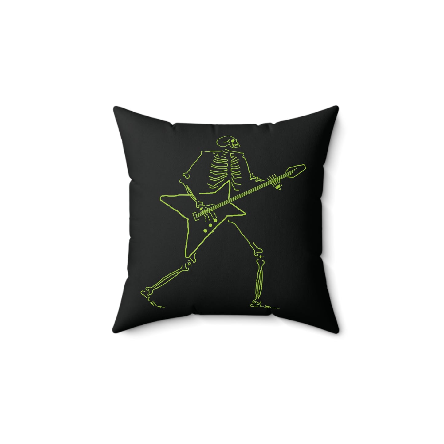 Fluo rock and roll skeleton guitarist graphic for unique home styling.