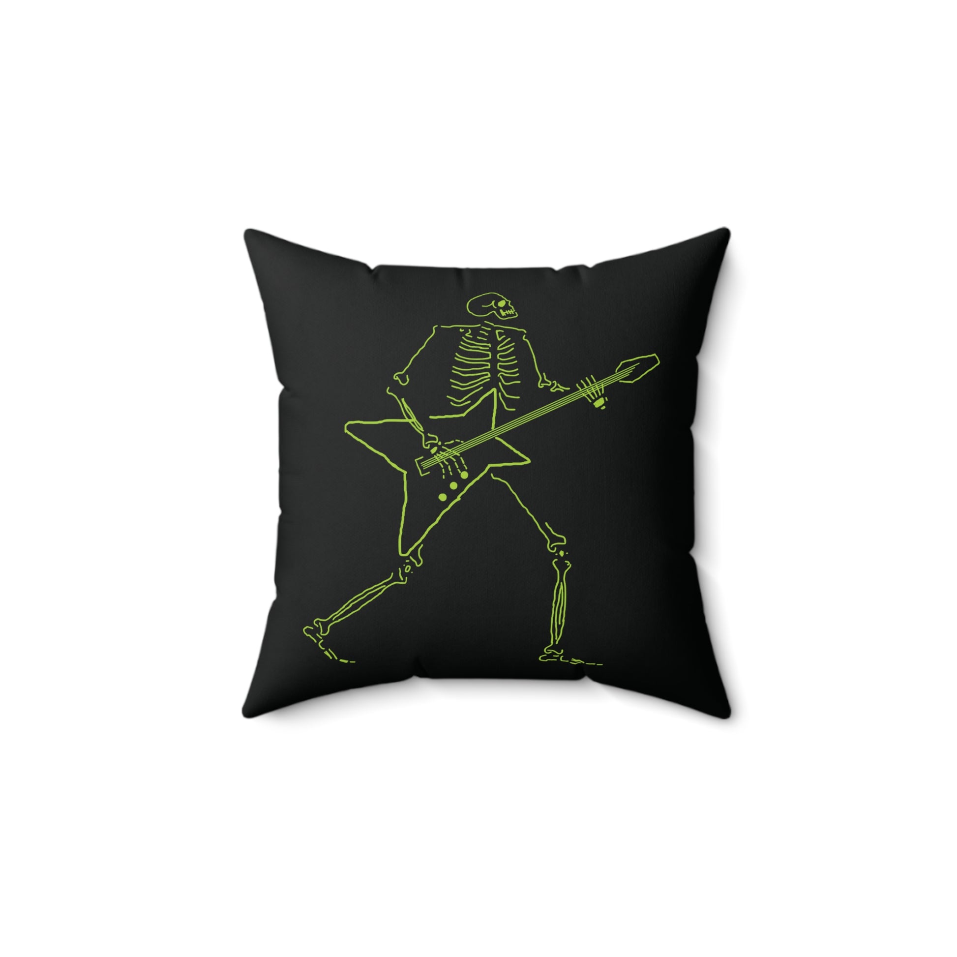 Fluo rock and roll skeleton guitarist graphic for unique home styling.
