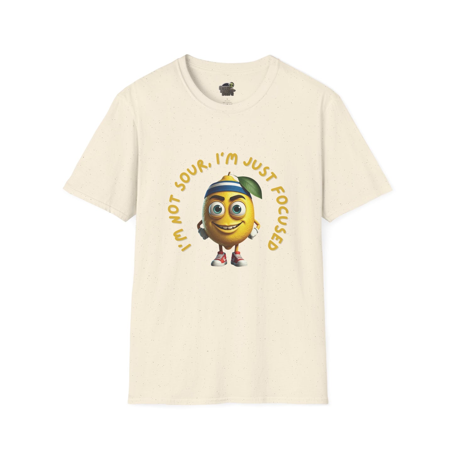Focused Lemon t-shirt: Funny Running Fruit Tee Natural