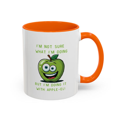 Funny Apple Mug - Unique Coffee Cup Design - Gift for Her Him - Best Selling Mug - Ceramic - Dishwasher Safe - Microwave Safe