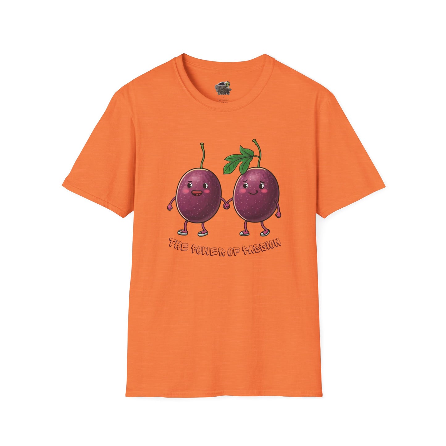 Power of Passion t-shirt: Funny Passion Fruit Love Tee Heather Orange Cotton