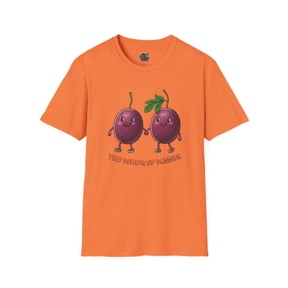 Power of Passion t-shirt: Funny Passion Fruit Love Tee Heather Orange Cotton