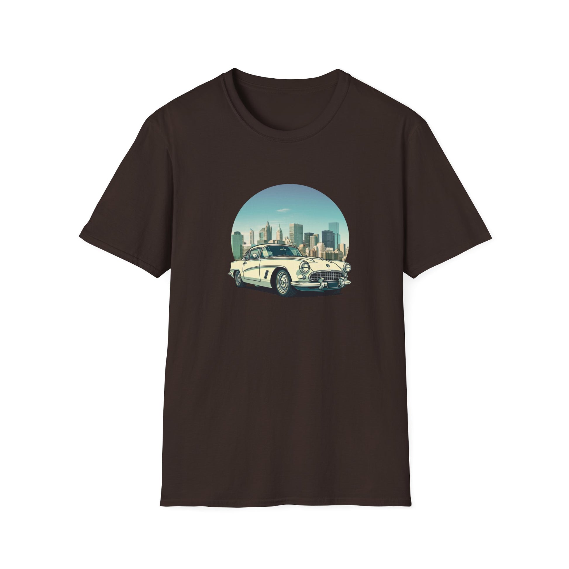 Chevrolet Corvette Unisex T-Shirt - American Legend of the 50s Dark Chocolate