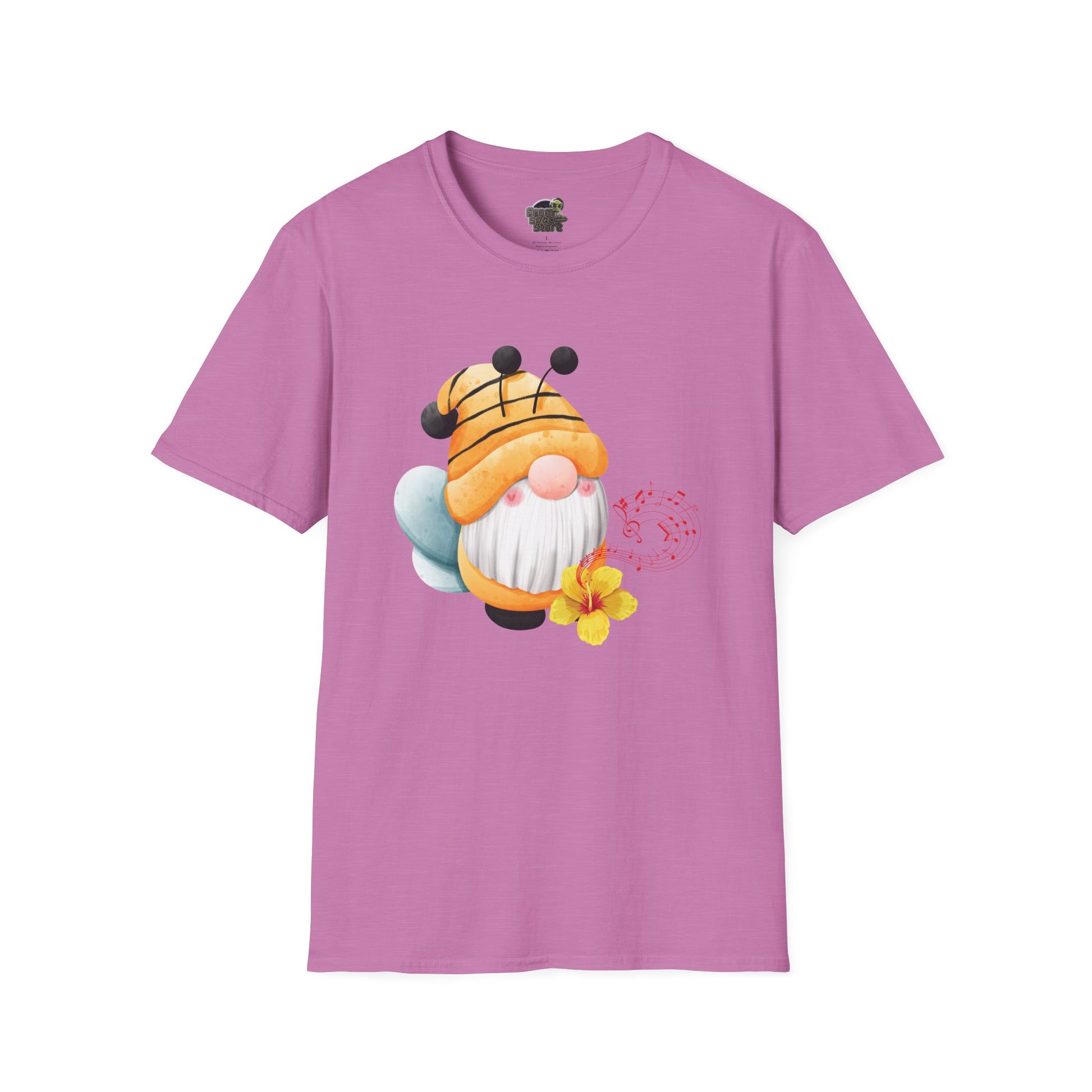 Bee Gnome Unisex T-Shirt: Buzzing with Magic & Melody Heather Radiant Orchid