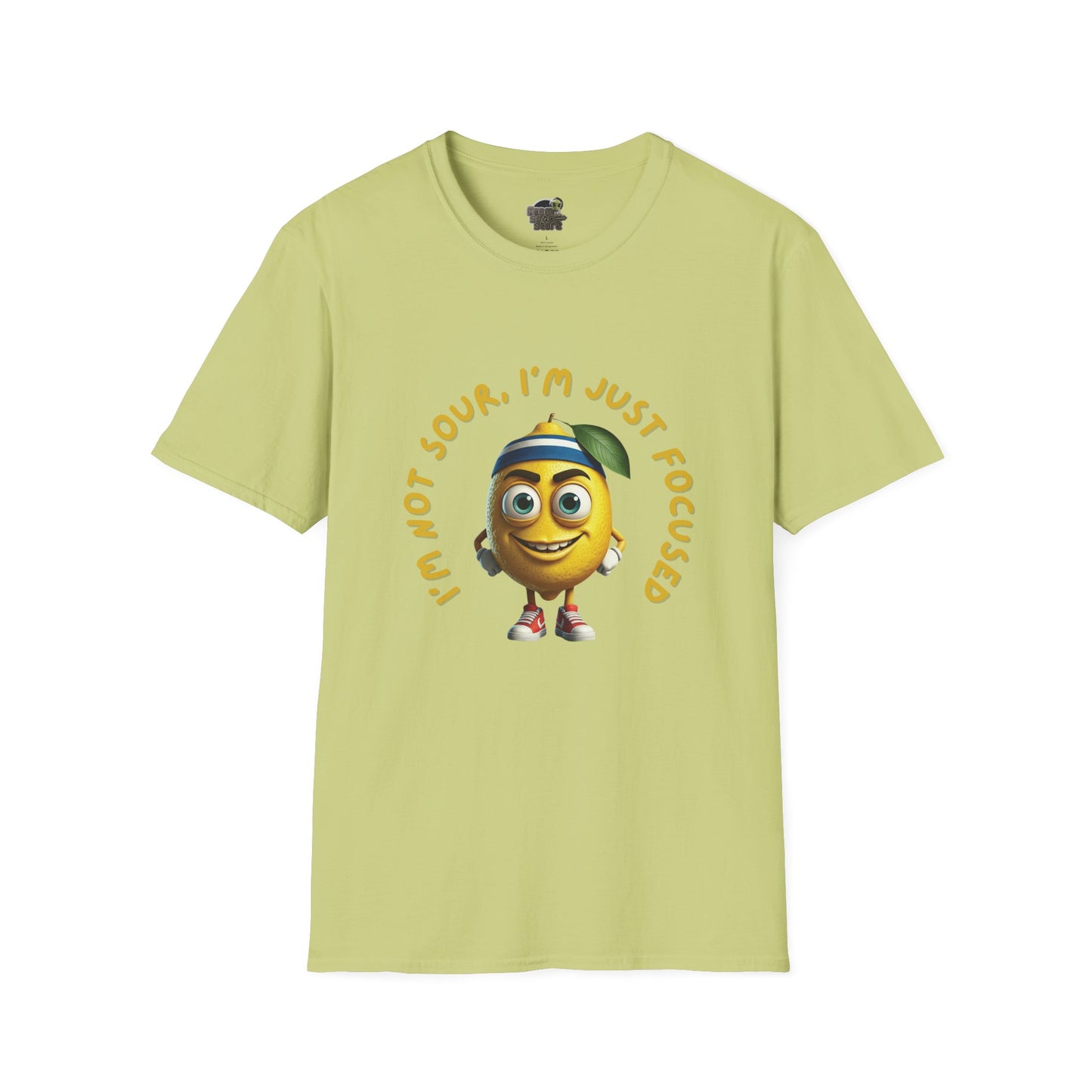 Focused Lemon t-shirt: Funny Running Fruit Tee Pistachio