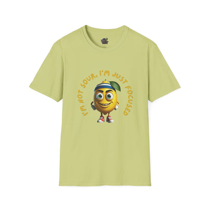 Focused Lemon t-shirt: Funny Running Fruit Tee Pistachio