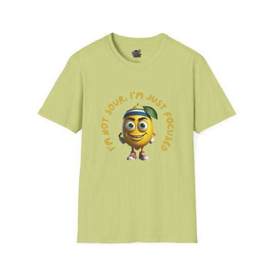 Focused Lemon t-shirt: Funny Running Fruit Tee Pistachio