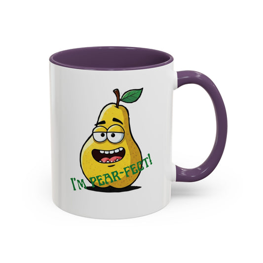Funny Pear Mug - Ceramic Coffee Cup with Cute Design - Unique Gift Idea 11oz Purple
